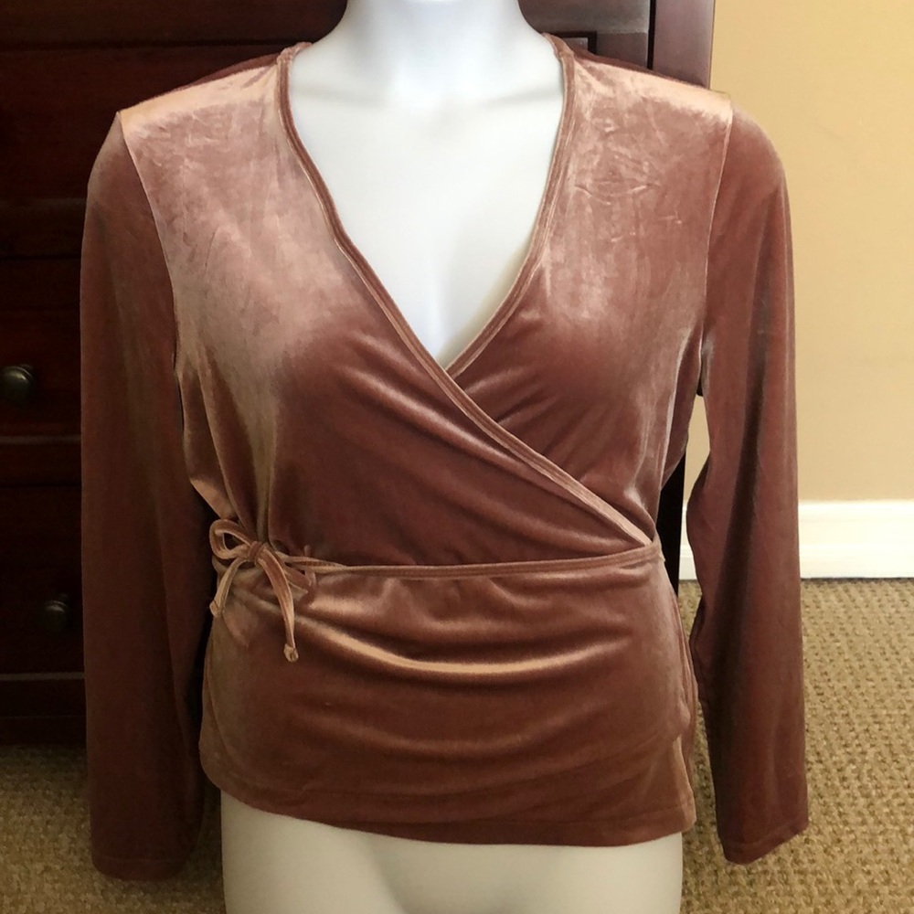 Madewell velvet look wrap top XL